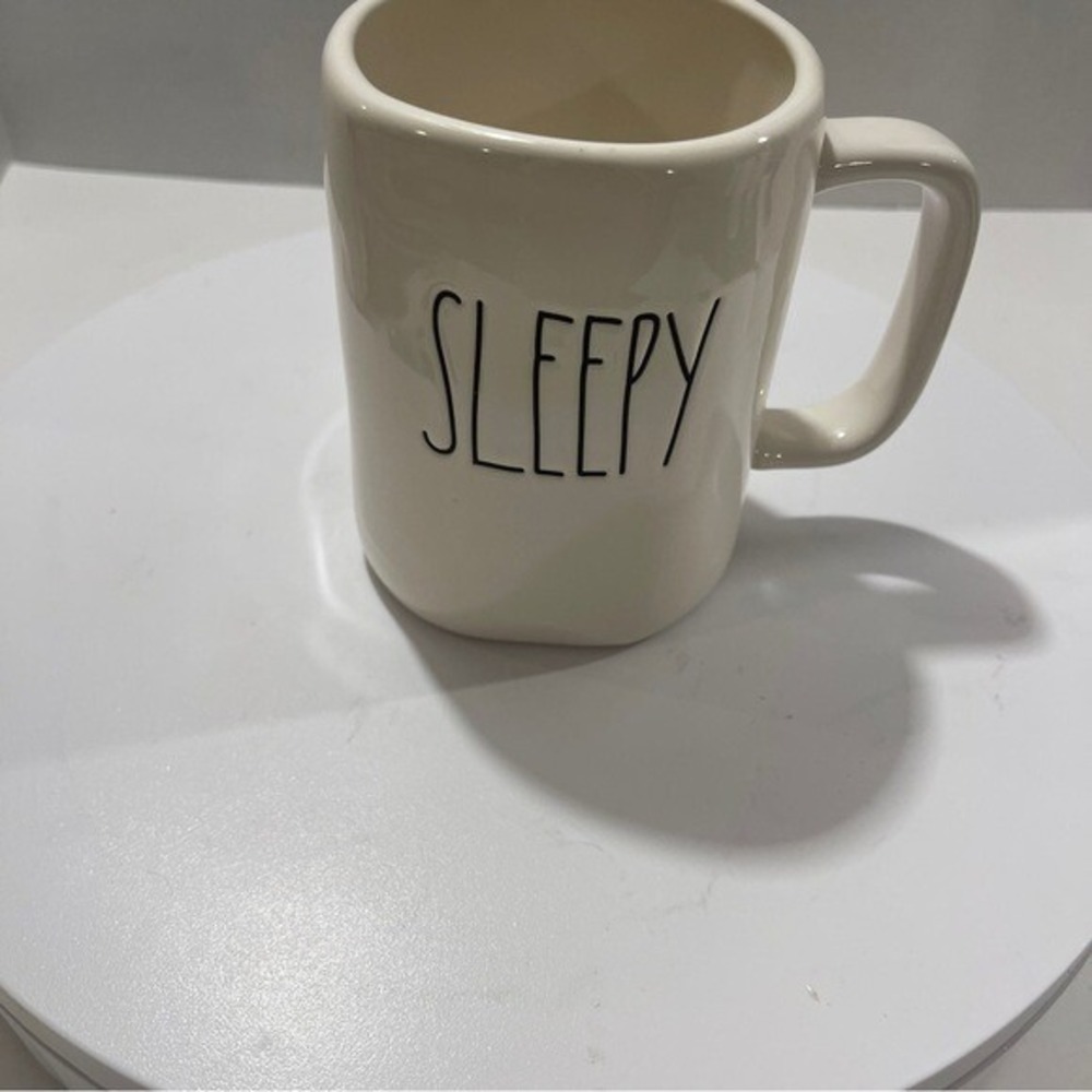 Rae‎ Dunn Chunky Cup White 'Sleepy' Coffee Mug